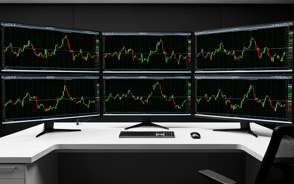 Trading desk profesional dengan carta teknikal
